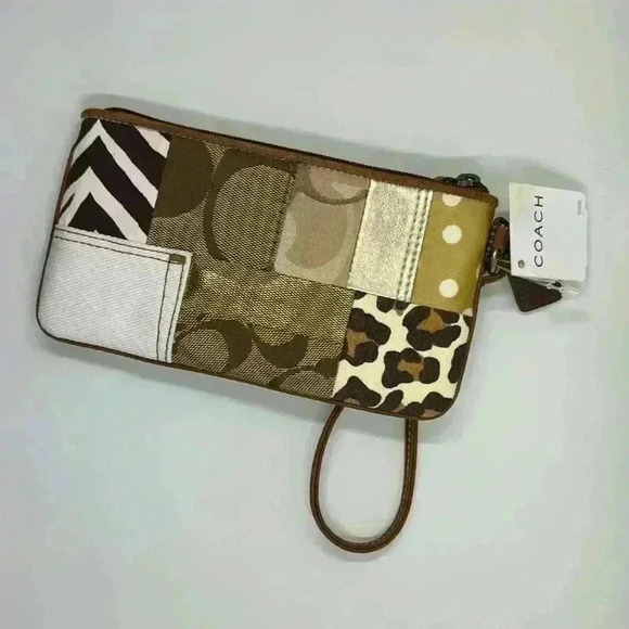 Coach NWT Patchwork Y2K Wristlet Color-block Wallet Bag Animal Print 2000s - Picture 4 of 8